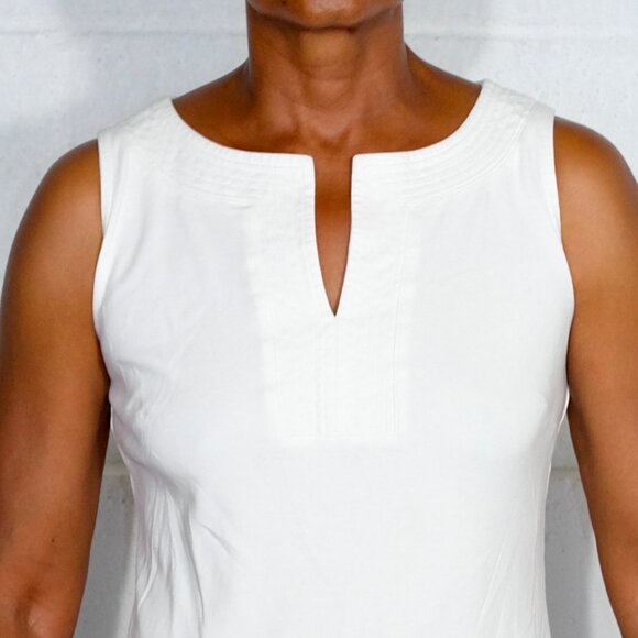 New York & Company White Cotton Knit Shift Dress Size Medium - Picture 3 of 11